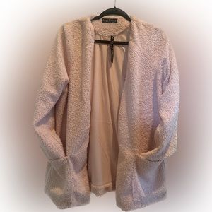 Knapp Studios - Pink, Fuzzy, open front jacket size medium